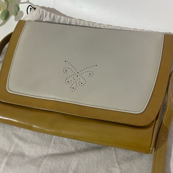 Salvatore Ferragamo Gray and Gold Patent Leather Women's Bag - Picture 9 of 9